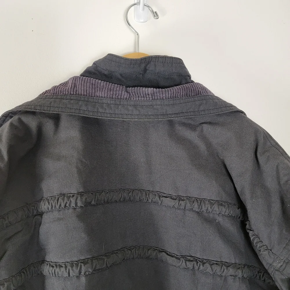 Vintage Oui Int’l Men’s Large Flight Jacket Cotton Bomber Black Jacket